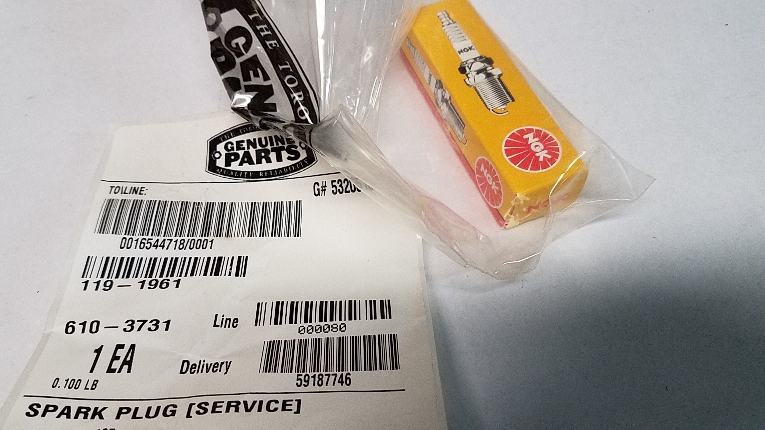 Toro 1191961 SPARK PLUG OEM BPR6HS eBay